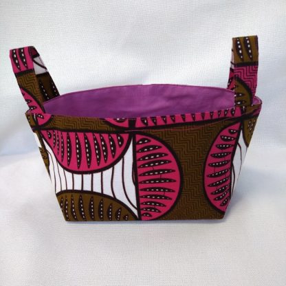 アフリカ布で作った小物入れ（小）<span style="color: #ff6347; font-style: bold;">【売切】</span><br>レッド＆ホワイト