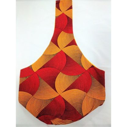 <span style="color: #ff6347; font-style: bold;">【売切】</span><br>アフリカ布の<br>肩がけバッグ<br>（ロング）<br>オレンジ
