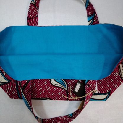 アフリカ布の<br>エコバッグ<br>レッド＆リーブス<br><span style="color: #ff6347; font-style: bold;">【売切】</span> - 画像 (2)