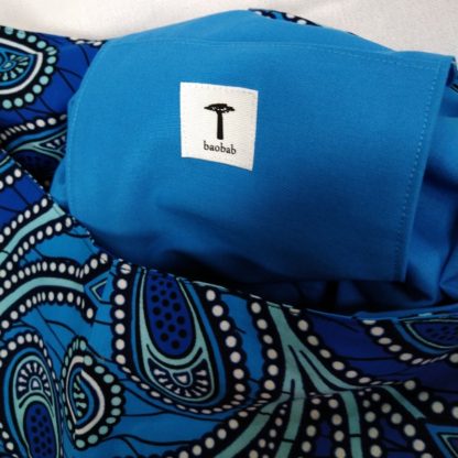 <span style="color: #ff6347; font-style: bold;">【売切】</span><br>094<br>アフリカ布の<br>肩がけバッグ<br>ブルーフェザー - 画像 (2)