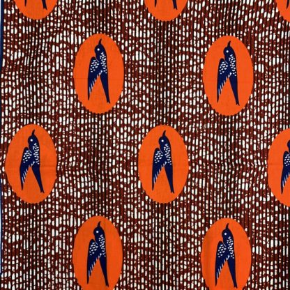 <span style="color: #ff6347; font-style: bold;">【売切】</span><br>107アフリカ布<br>レッド＆オレンジブルーバード