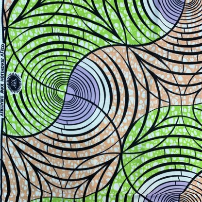 <span style="color: #ff6347; font-style: bold;">【売切】</span>128アフリカ布<br>ライトグリーン＆ライトオレンジ