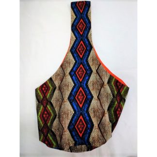 <span style="color: #ff6347; font-style: bold;">【売切】</span><br>095<br>アフリカ布の<br>肩がけバッグ<br>（ロング）<br>レッド＆ブルー