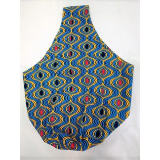 <span style="color: #ff6347; font-style: bold;">【売切】</span><br>アフリカ布の<br>肩がけバッグ<br>ブルー＆イエロー