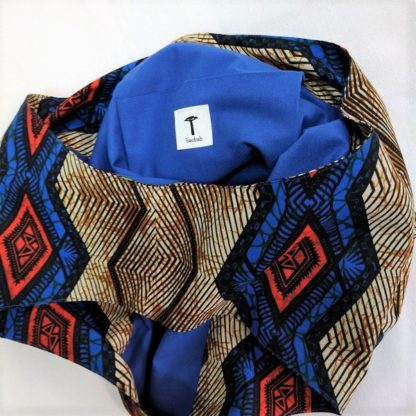 <span style="color: #ff6347; font-style: bold;">【売切】</span><br>093<br>アフリカ布の<br>肩がけバッグ<br>ブルー＆グリーン - 画像 (2)