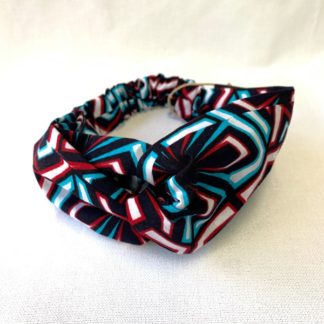 <span style="color: #ff6347; font-style: bold;">【売切】</span><br>アフリカ布の<br>ヘアバンド<br>レッド＆ブルー