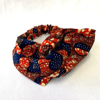 <span style="color: #ff6347; font-style: bold;">【売切】</span><br>アフリカ布の<br>ヘアバンド<br>オレンジ