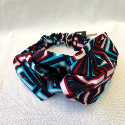 <span style="color: #ff6347; font-style: bold;">【売切】</span><br>アフリカ布の<br>ヘアバンド<br>レッド＆ブルー②