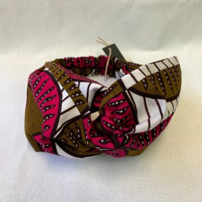 <span style="color: #ff6347; font-style: bold;">【売切】</span><br>090<br>アフリカ布の<br>ヘアバンド<br>レッド＆サンドイエロー