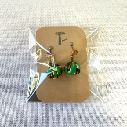 <span style="color: #ff6347; font-style: bold;">【売切】</span><br>アフリカ布の<br>イヤリング