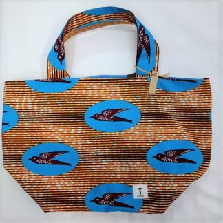 <span style="color: #ff6347; font-style: bold;">【売切】</span><br>093<br>アフリカ布の<br>エコバッグ（大） <br>ブルーバード