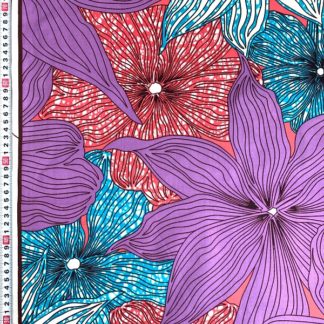 <span style="color: #ff6347; font-style: bold;">【売切】</span><br>020アフリカ布<br>パープル＆レッドフラワー