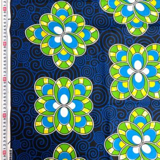 <span style="color: #ff6347; font-style: bold;">【売切】</span><br>002アフリカ布<br>ブルーフラワー