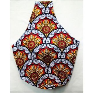 <span style="color: #ff6347; font-style: bold;">【売切】</span><br>091<br>アフリカ布の<br>肩がけバッグ<br>レッド＆イエロー