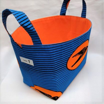 <span style="color: #ff6347; font-style: bold;">【売切】</span><br>096_アフリカ布で作った小物入れ（大）<br>オレンジバード - 画像 (2)