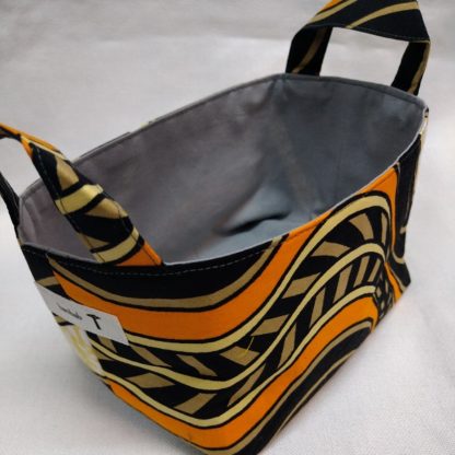 <span style="color: #ff6347; font-style: bold;">【売切】</span><br>083<br>アフリカ布で作った小物入れ（小）<br>イエロー - 画像 (2)