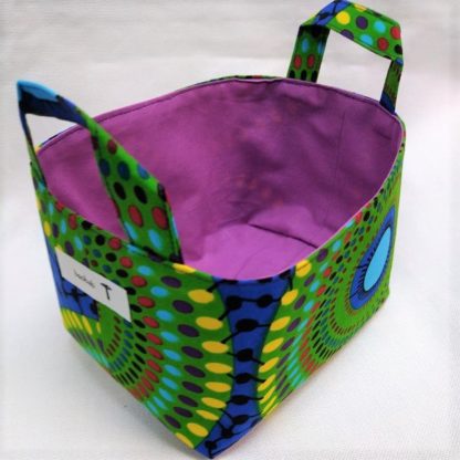 <span style="color: #ff6347; font-style: bold;">【売切】</span><br>087<br>アフリカ布で作った小物入れ（小）<br>グリーンサークル - 画像 (2)