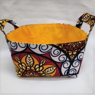 <span style="color: #ff6347; font-style: bold;">【売切】</span><br>084<br>アフリカ布で作った小物入れ(小)<br>イエローフラワー