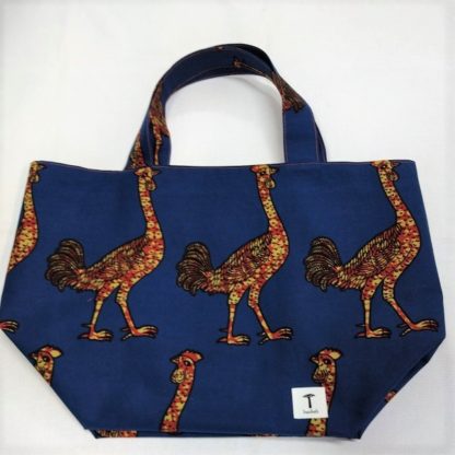 <span style="color: #ff6347; font-style: bold;">【売切】</span><br>085<br>アフリカ布の<br>エコバッグ（大） <br>ブルーバード