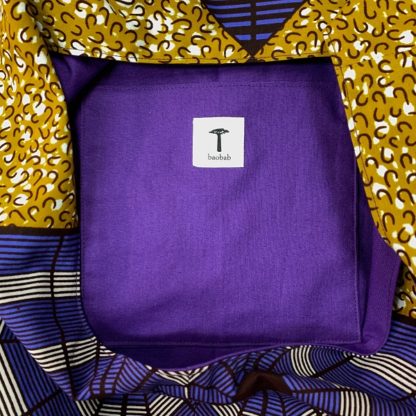 <span style="color: #ff6347; font-style: bold;">【売切】</span><br>097<br>アフリカ布の<br>斜めがけバッグ<br>イエロー＆パープルネット - 画像 (2)