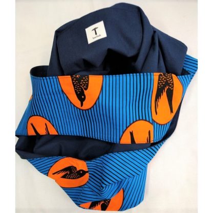 <span style="color: #ff6347; font-style: bold;">【売切】</span><br>090<br>アフリカ布の<br>肩がけバッグ<br>（ロング）<br>オレンジバード - 画像 (2)