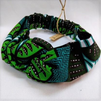 <span style="color: #ff6347; font-style: bold;">【売切】</span><br>097<br>アフリカ布の<br>ヘアバンド<br>グリーン