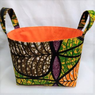 <span style="color: #ff6347; font-style: bold;">【売切】</span><br>081<br>アフリカ布で作った小物入れ(大)<br>オレンジ&ブラウン