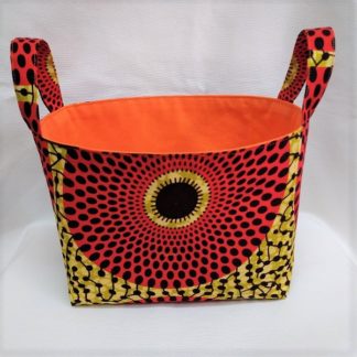 <span style="color: #ff6347; font-style: bold;">【売切】</span><br>063<br>アフリカ布で作った小物入れ（大）<br>レッドサークル