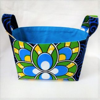 <span style="color: #ff6347; font-style: bold;">【売切】</span><br>072<br>アフリカ布で作った小物入れ（小）<br>ブルー ＆グリーン