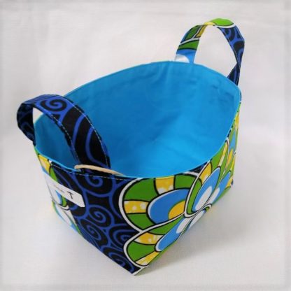 <span style="color: #ff6347; font-style: bold;">【売切】</span><br>072<br>アフリカ布で作った小物入れ（小）<br>ブルー ＆グリーン - 画像 (2)