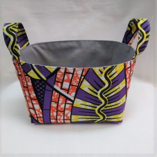 <span style="color: #ff6347; font-style: bold;">【売切】</span><br>065<br>アフリカ布で作った小物入れ（小）<br>オレンジ＆パープル