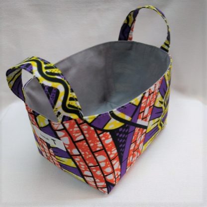 <span style="color: #ff6347; font-style: bold;">【売切】</span><br>065<br>アフリカ布で作った小物入れ（小）<br>オレンジ＆パープル - 画像 (2)