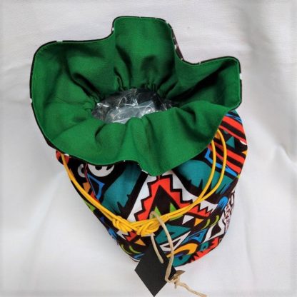 <span style="color: #ff6347; font-style: bold;">【売切】</span><br>093<br>ハネ付き丸底巾着<br>マルチカラー - 画像 (2)