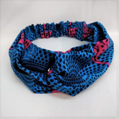 <span style="color: #ff6347; font-style: bold;">【売切】</span><br>086<br>アフリカ布の<br>ヘアバンド<br>ブルー＆ピンク