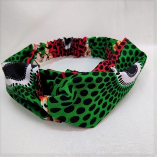 <span style="color: #ff6347; font-style: bold;">【売切】</span><br>085<br>アフリカ布の<br>ヘアバンド<br>グリーン＆レッド