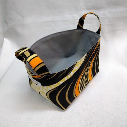 <span style="color: #ff6347; font-style: bold;">【売切】</span><br>056<br>アフリカ布で作った小物入れ（小）<br>オレンジ＆ブラウン - 画像 (2)