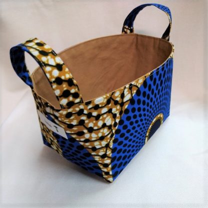 <span style="color: #ff6347; font-style: bold;">【売切】</span><br>050<br>アフリカ布で作った小物入れ（小）<br>ブルーサークル - 画像 (2)