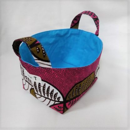 <span style="color: #ff6347; font-style: bold;">【売切】</span><br>048<br>アフリカ布で作った小物入れ（小）<br>レッド＆ブラウン - 画像 (2)