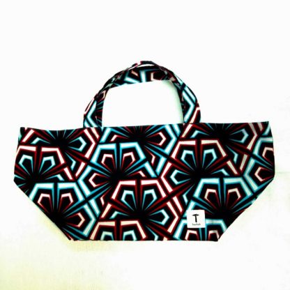 <span style="color: #ff6347; font-style: bold;">【売切】</span><br>057<br>アフリカ布の<br>エコバッグ<br>レッド＆ブルー