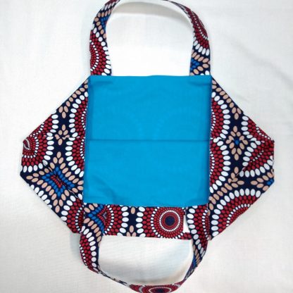 <span style="color: #ff6347; font-style: bold;">【売切】</span><br>054<br>アフリカ布の<br>エコバッグ（大） <br>レッドサークル - 画像 (2)