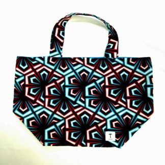 <span style="color: #ff6347; font-style: bold;">【売切】</span><br>055<br>アフリカ布の<br>エコバッグ(大) <br>レッド&ブルー