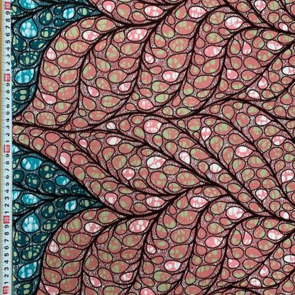 <span style="color: #ff6347; font-style: bold;">【売切】</span><br>161アフリカ布<br>ピンク＆グリーン - 画像 (2)