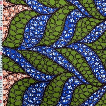 <span style="color: #ff6347; font-style: bold;">【売切】</span><br>162アフリカ布<br>ブルー&グリーン - 画像 (2)