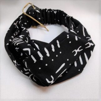 <span style="color: #ff6347; font-style: bold;">【売切】</span><br>077<br>アフリカ布の<br>ヘアバンド<br>ブラック