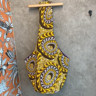 <span style="color: #ff6347; font-style: bold;">【売切】</span><br>080<br>アフリカ布の<br>斜めがけバッグ<br>イエロー