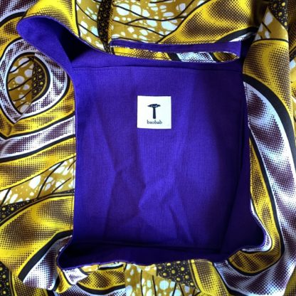 <span style="color: #ff6347; font-style: bold;">【売切】</span><br>080<br>アフリカ布の<br>斜めがけバッグ<br>イエロー - 画像 (3)