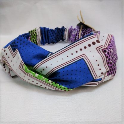 <span style="color: #ff6347; font-style: bold;">【売切】</span><br>071<br>アフリカ布の<br>ヘアバンド<br>ブルー＆パープル
