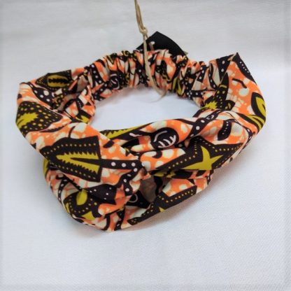 <span style="color: #ff6347; font-style: bold;">【売切】</span><br>056<br>アフリカ布の<br>ヘアバンド<br>イエロー＆オレンジ