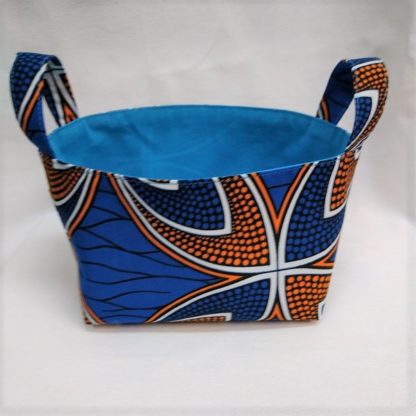 <span style="color: #ff6347; font-style: bold;">【売切】</span><br>033<br>アフリカ布で作った小物入れ（小）<br>ブルー＆オレンジ