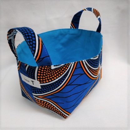 <span style="color: #ff6347; font-style: bold;">【売切】</span><br>033<br>アフリカ布で作った小物入れ（小）<br>ブルー＆オレンジ - 画像 (2)